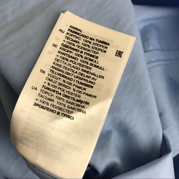 Sandro Paris Blue Cox Poplin Lace Shirt Dress Long Sleeve Button Down 38 M - Picture 13 of 16